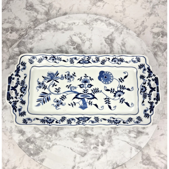 Blue Danube Vintage Large 14" Sandwich Platter Serving Tray Blue Onion Pattern - Picture 1 of 7